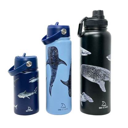 Stainless Steel Water Bottle - Vacuum Insulated, Leak-Proof, 48h Cold, 24h Hot I Discover Sharks Official Shop