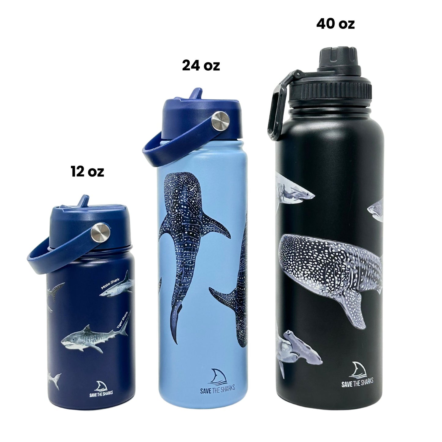 Stainless Steel Water Bottle - Vacuum Insulated, Leak-Proof, 48h Cold, 24h Hot I Discover Sharks Official Shop