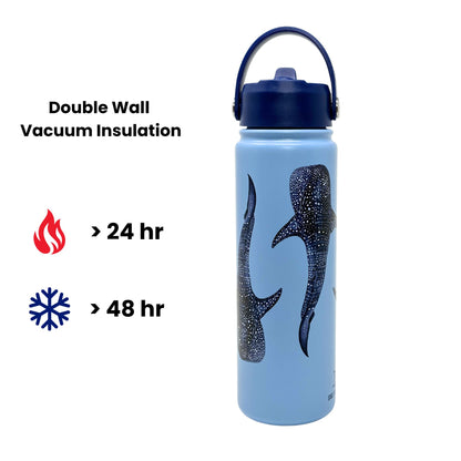 Stainless Steel Water Bottle - Vacuum Insulated, Leak-Proof, 48h Cold, 24h Hot I Discover Sharks Official Shop