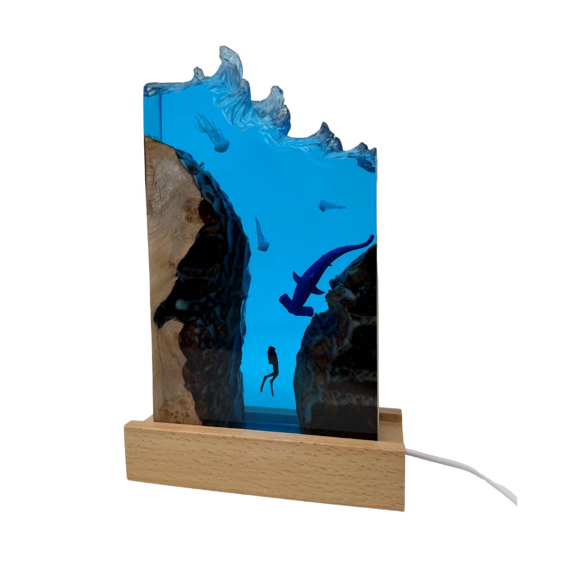 Shark Night Light - Recycled Resin Ocean Lamp I Discover Sharks Official Shop